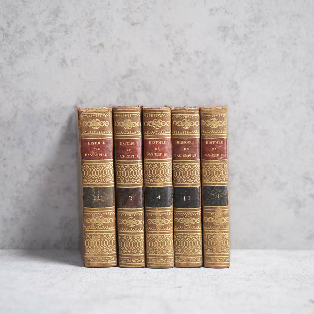 アンティークブック フランスの歴史書 革張りの古書 1758の通販 