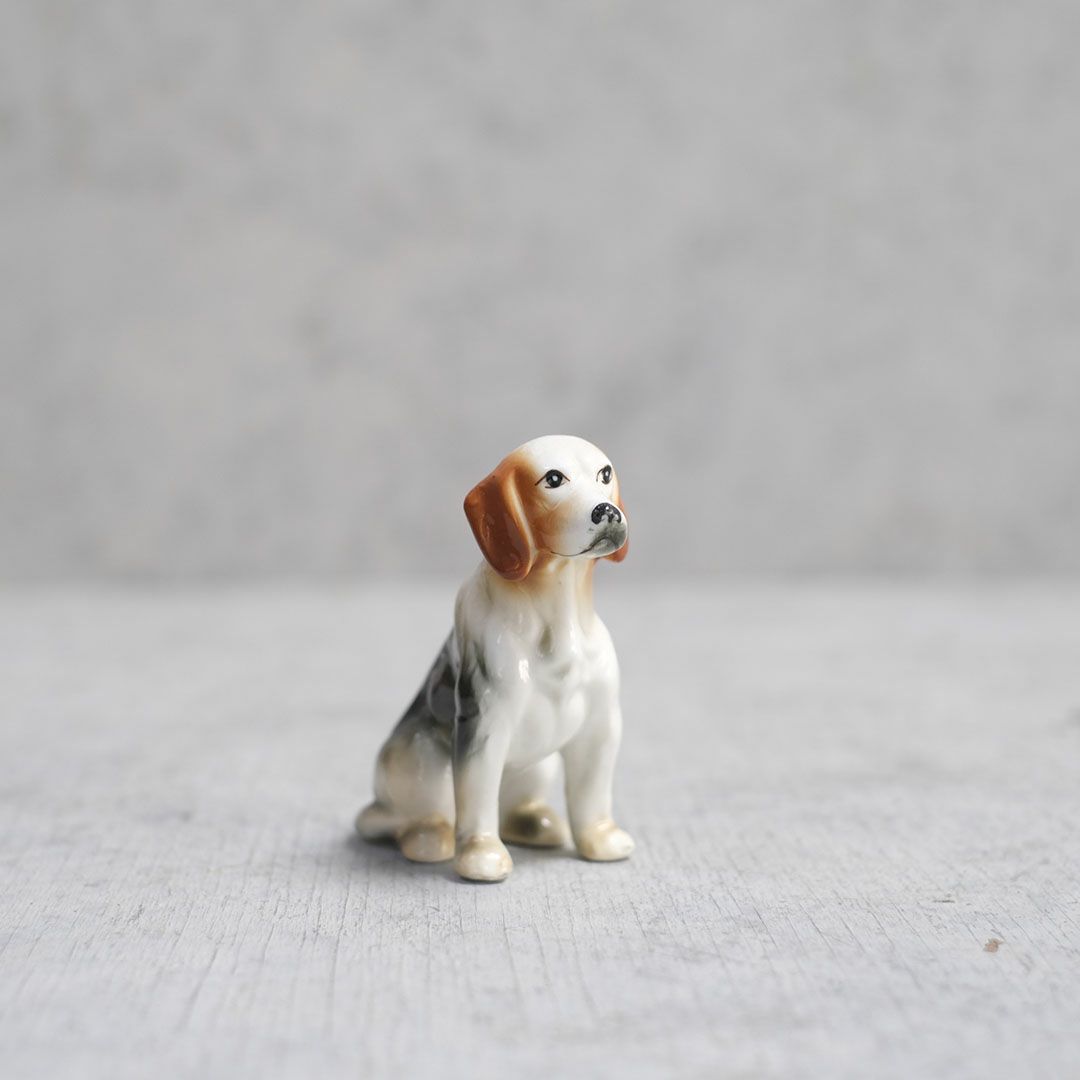 アンティーク 犬のフィギュリン 陶器人形2