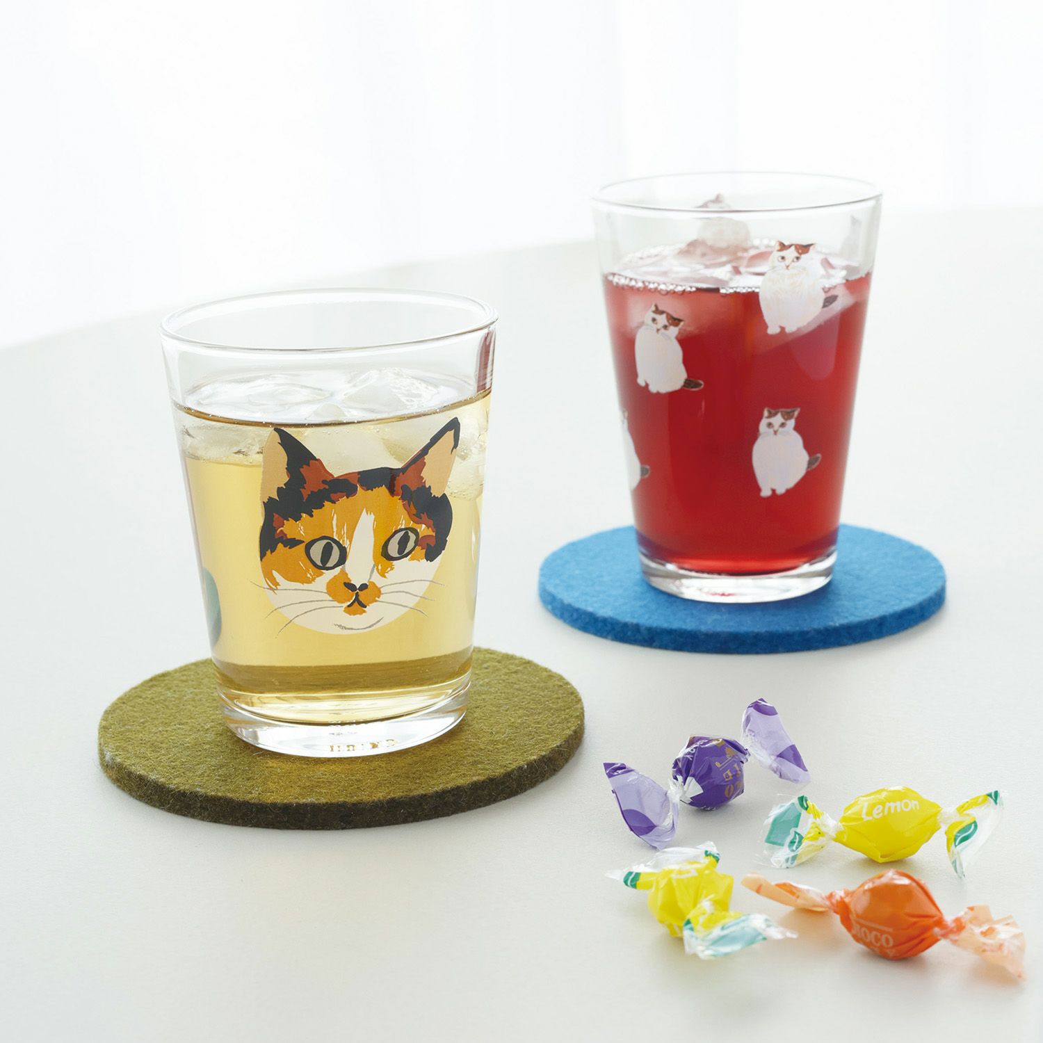 松尾ミユキ ねこデザインの小さなグラス コップ の通販 おしゃれな食器 
