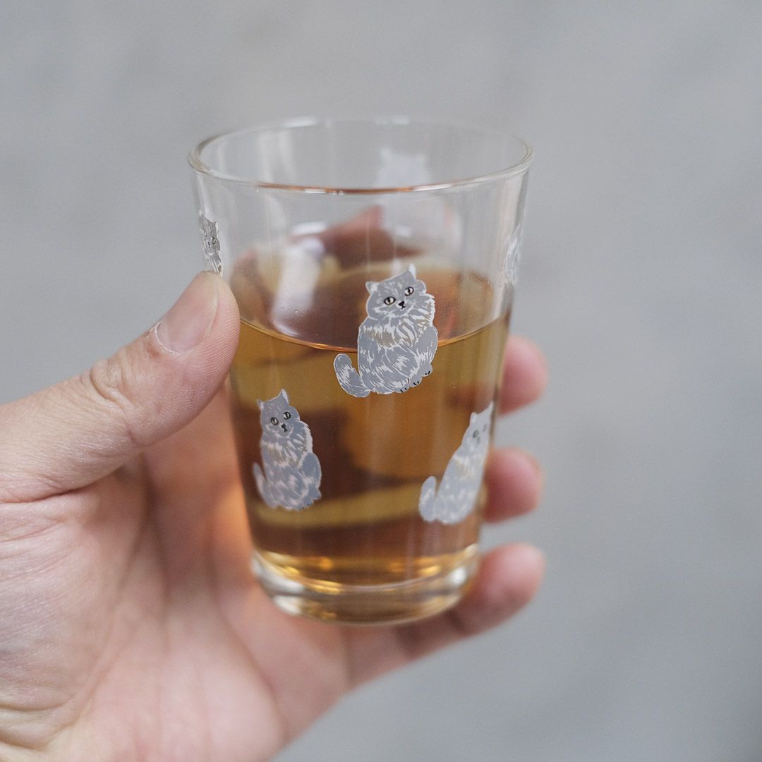 松尾ミユキ ねこデザインの小さなグラス コップ