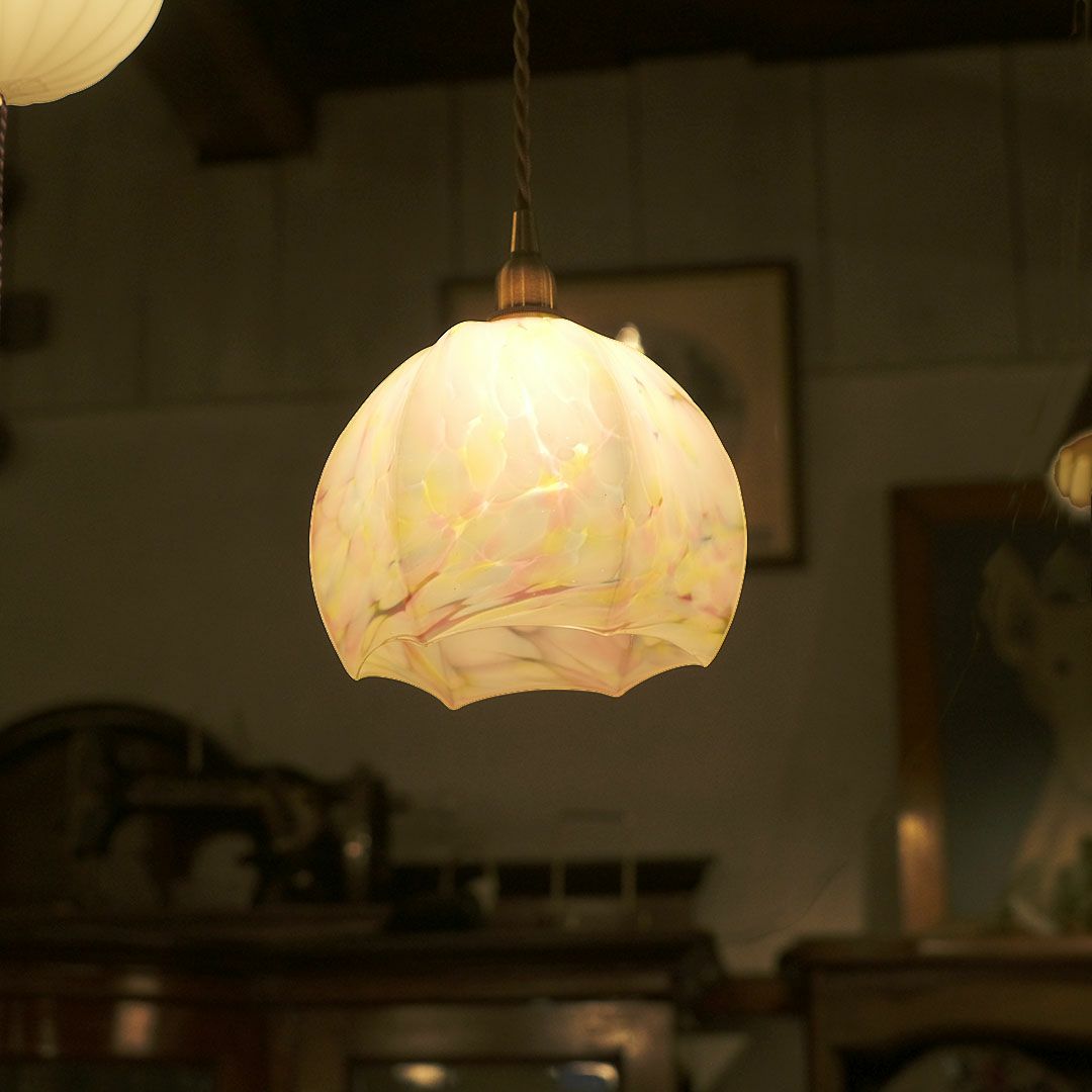 アンティーク マーブルガラスシェードランプ イギリス 照明