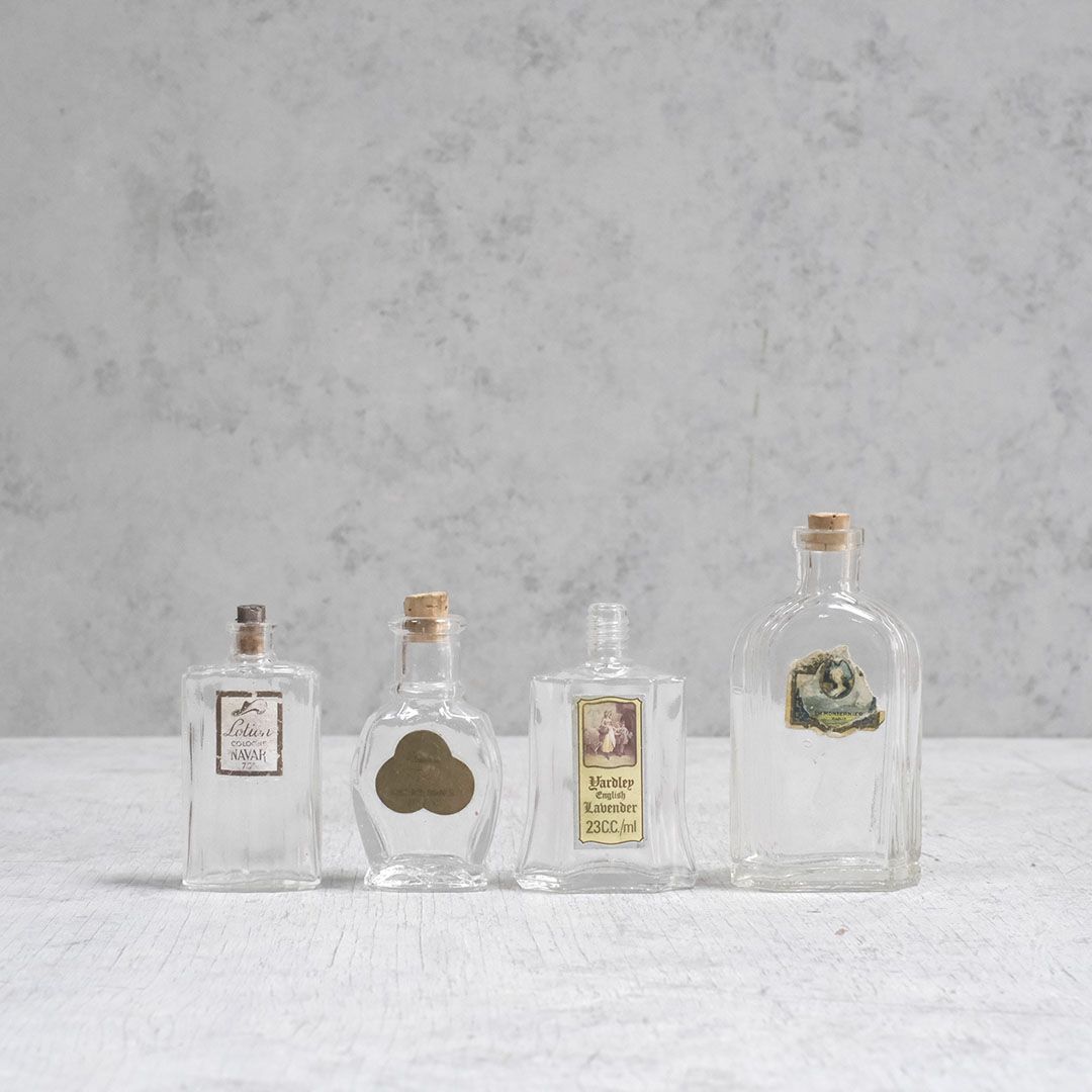 アンティークパフュームボトル 香水瓶 フランス イギリス ラベル付き 小瓶 