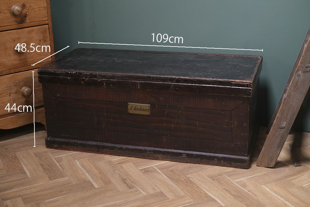 アンティーク ラージブランケットボックス/パイン 収納家具 木箱