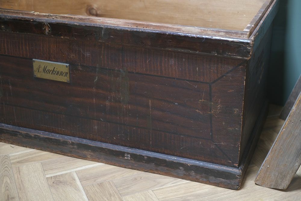 アンティーク ラージブランケットボックス/パイン 収納家具 木箱