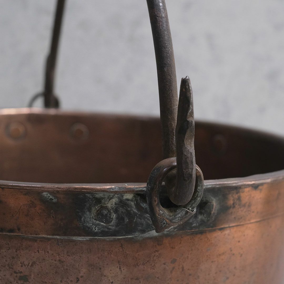 アンティーク 銅鍋 イギリスで19世紀中期に作られたコッパー製の古い大鍋3