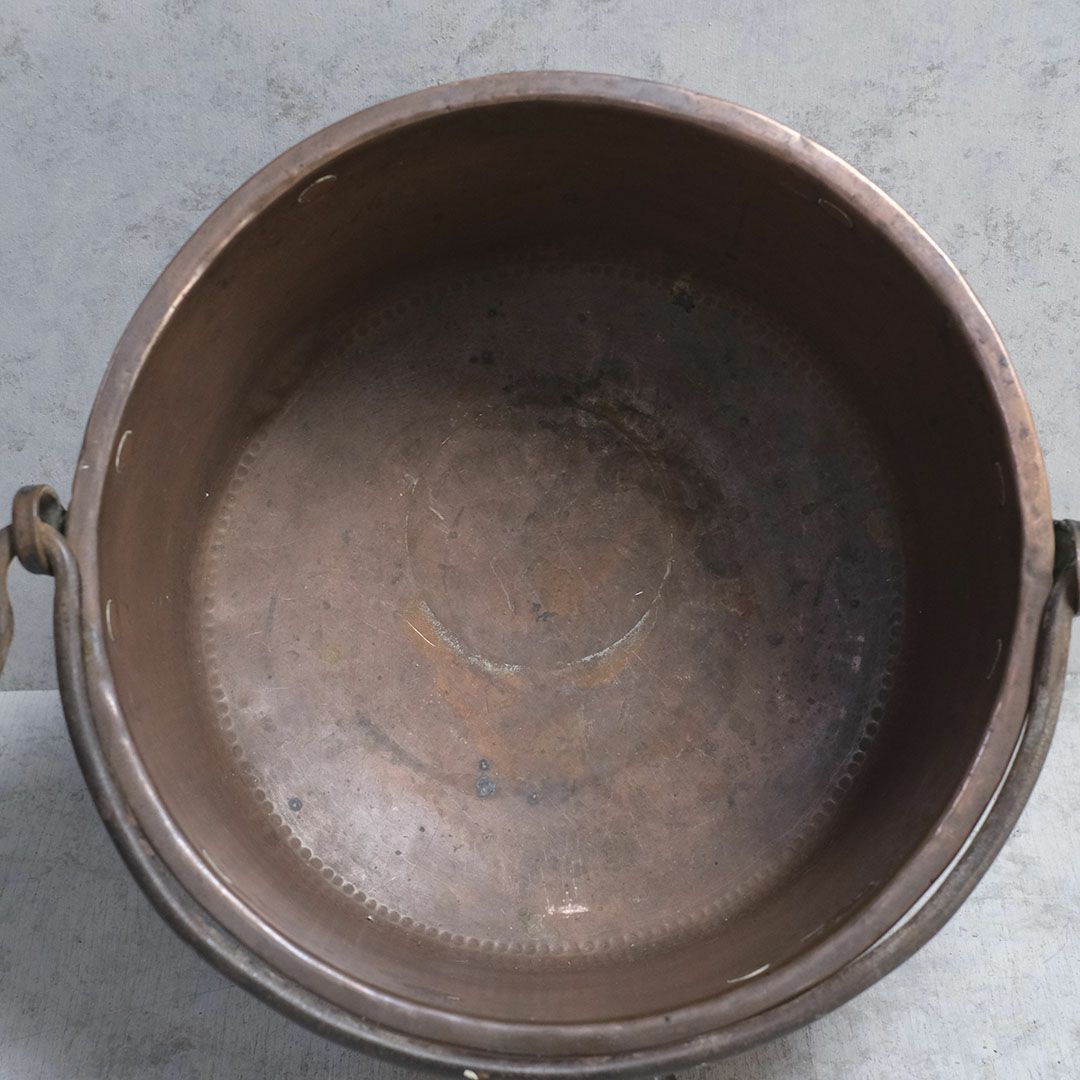 アンティーク 銅鍋 イギリスで19世紀中期に作られたコッパー製の古い大鍋4