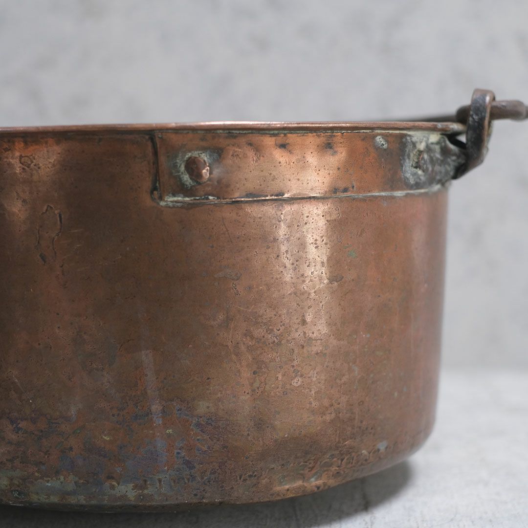 アンティーク 銅鍋 イギリスで19世紀中期に作られたコッパー製の古い大鍋6