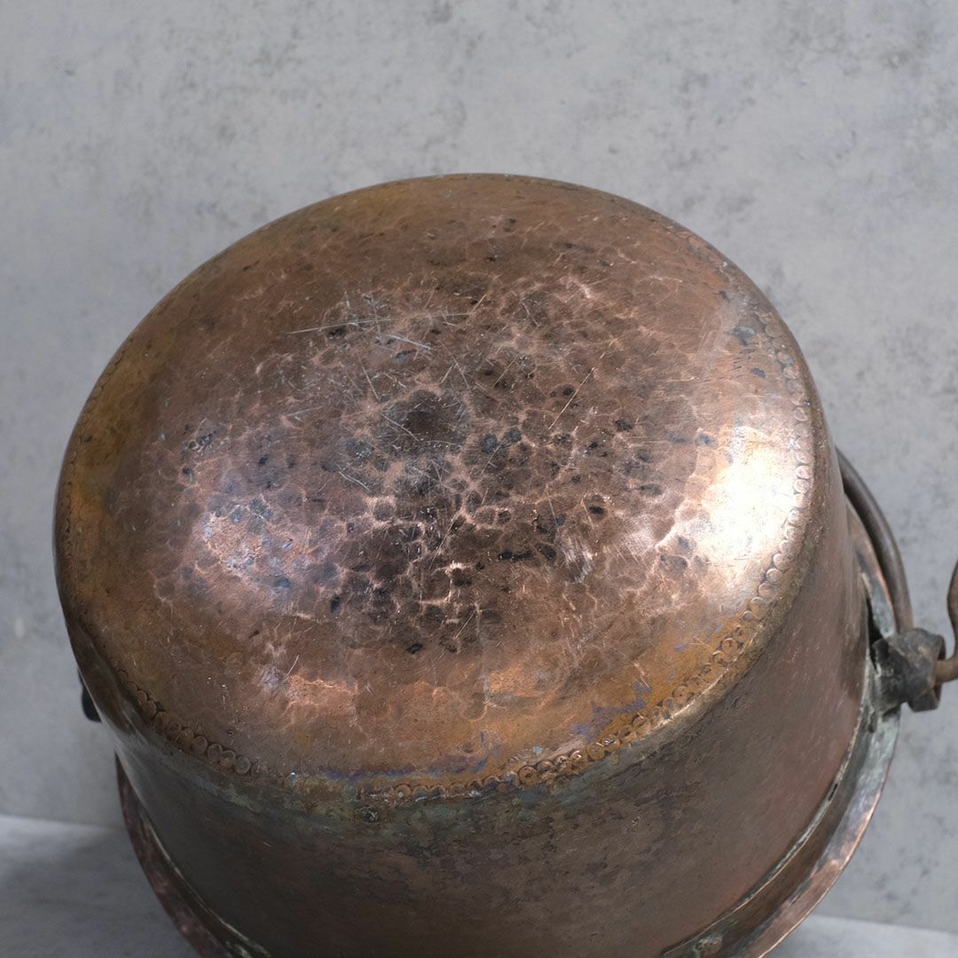 アンティーク 銅鍋 イギリスで19世紀中期に作られたコッパー製の古い大鍋8