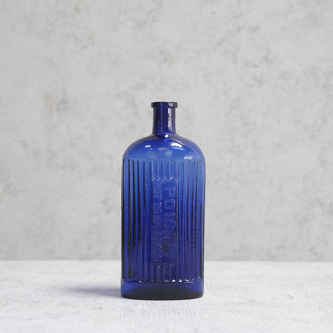 アンティーク薬瓶/ポイズンボトル コバルトブルー 貴重な大き目サイズ1