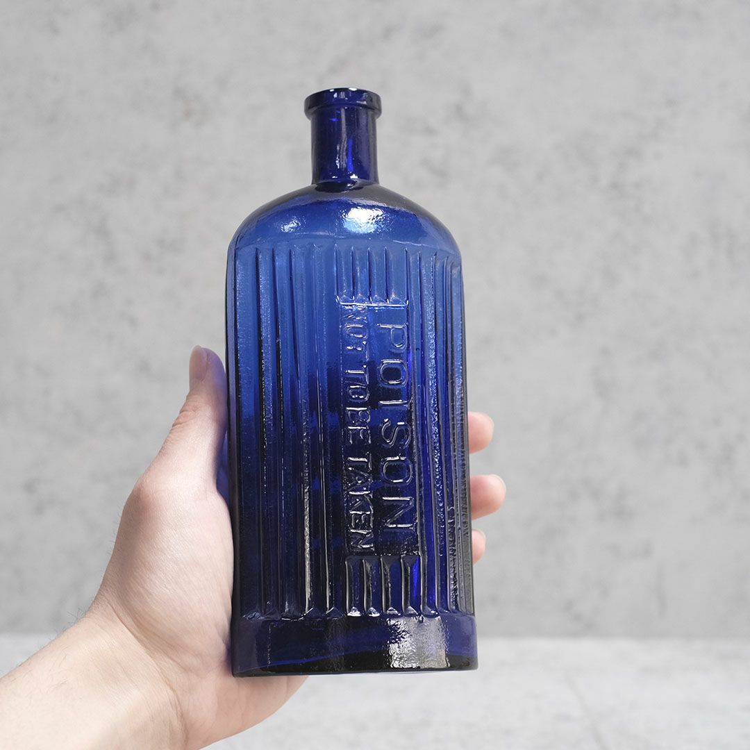 アンティーク薬瓶/ポイズンボトル コバルトブルー 貴重な大き目サイズ2