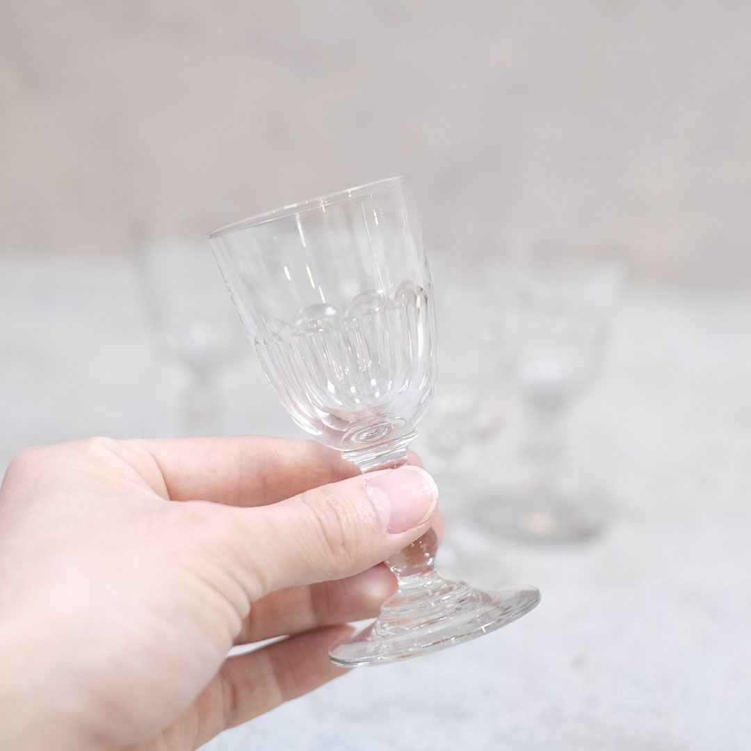 アンティークアペリティフグラス 足つきグラス 食前酒グラス フランス 