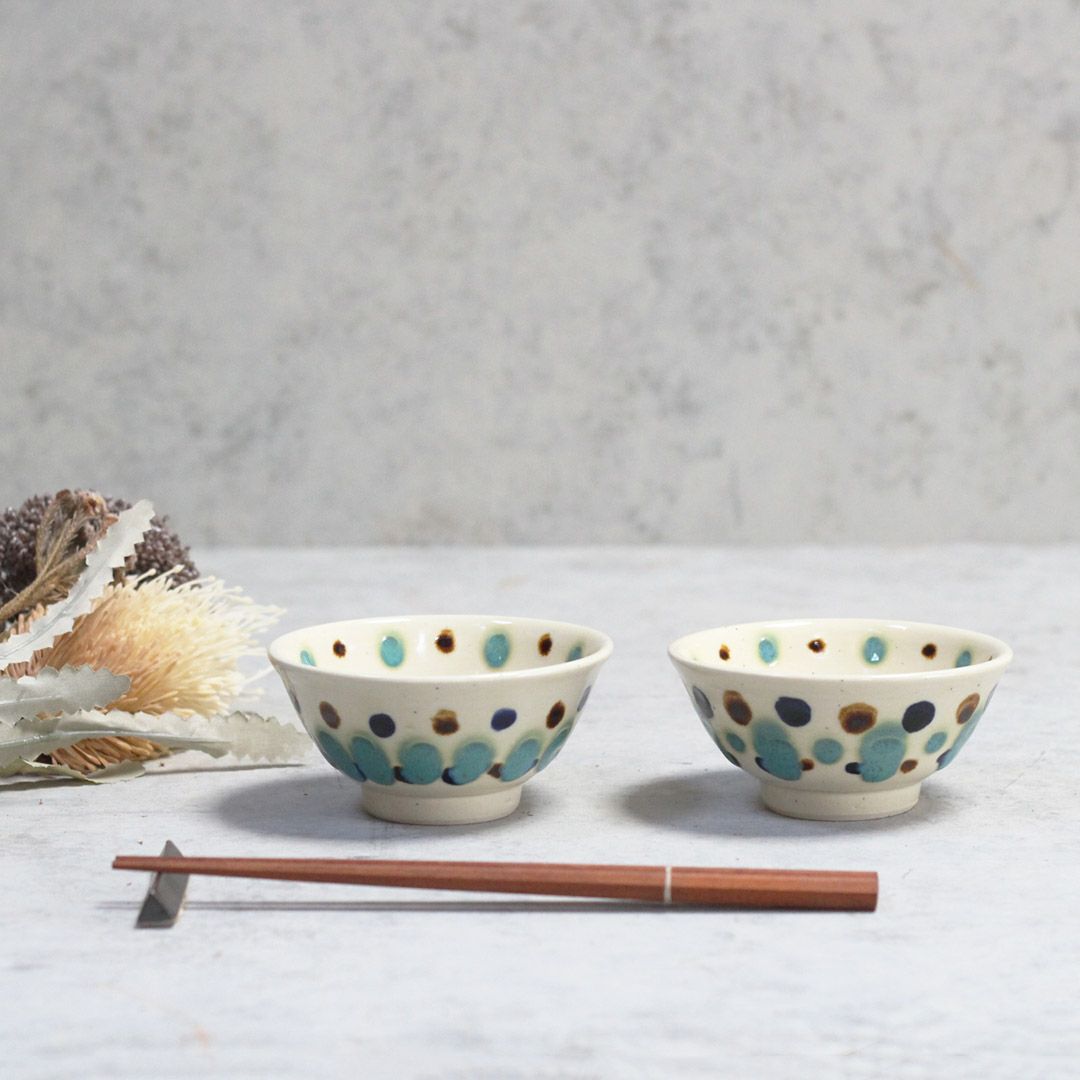 やちむん 沖縄 新里みお 水玉茶碗 陶芸作家の手作りの器陶器