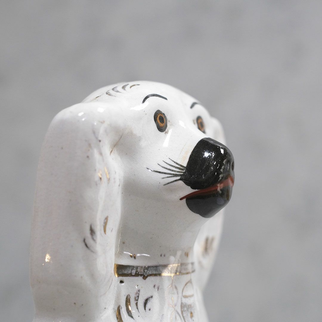 アンティークスタッフォードシャードッグ 犬の置物 イギリス 陶器6