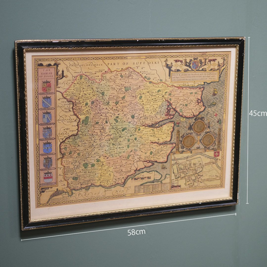 アンティークピクチャーMAP・SUFFORK 古いイギリスの地図02