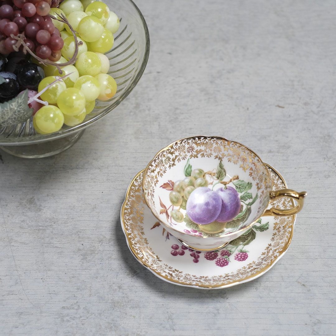 アンティークカップ&ソーサ AYNSLEY エインズレイ イギリス 陶器花柄