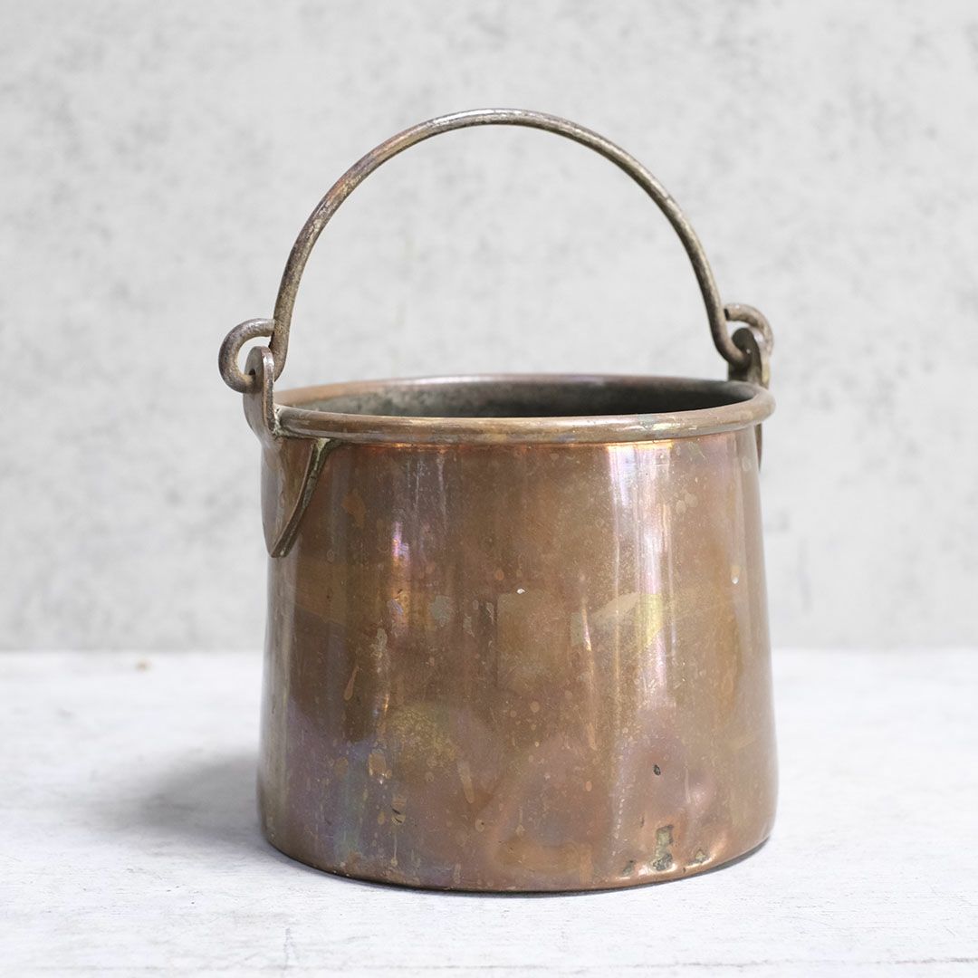 アンティーク コールドロン 鍋 イギリス コッパー 銅製