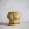 陶器のプランター イエローLサイズ オブジェのようなアート系鉢植え 