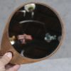 ウッドトレイ付きの丸い卓上ミラー 鏡