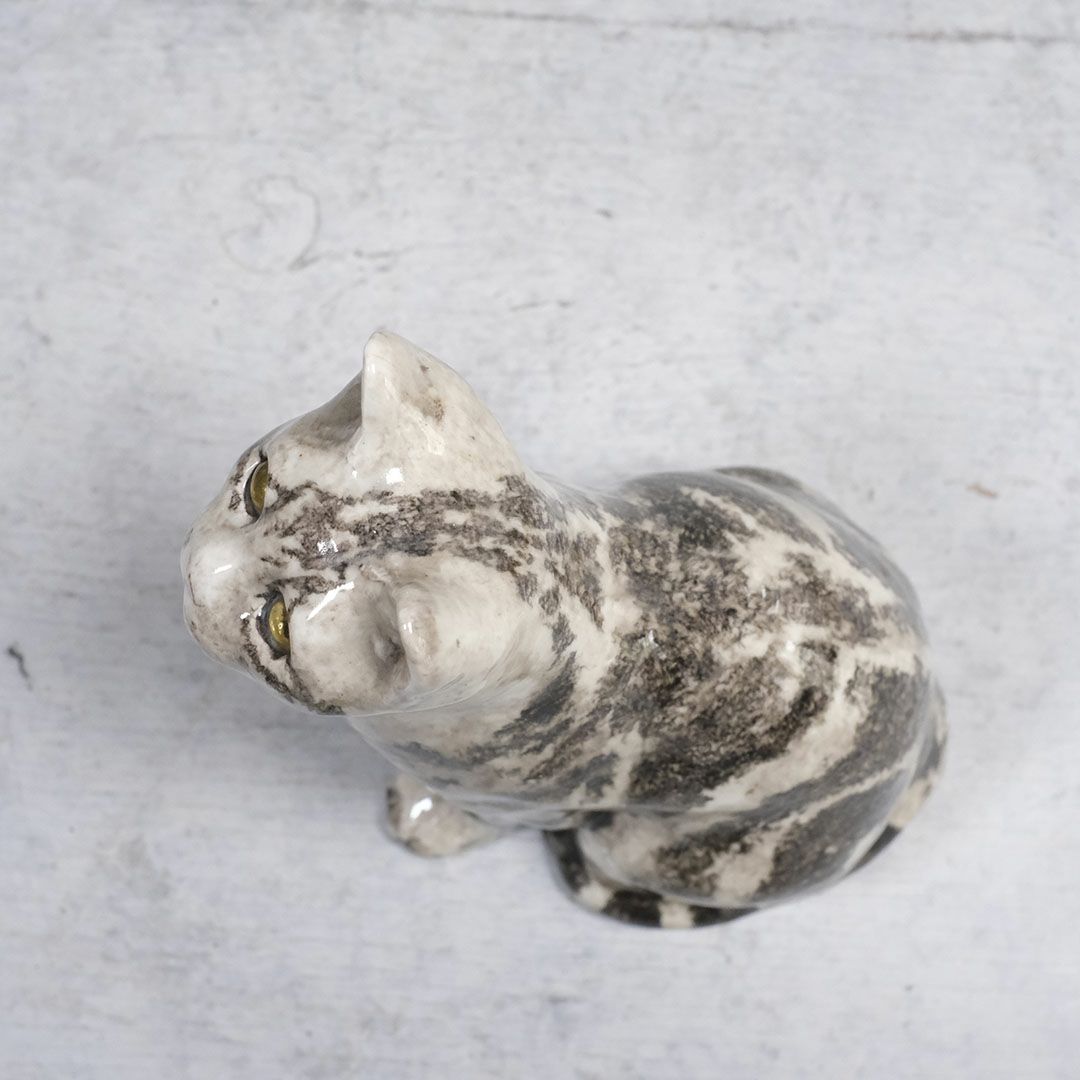 ヴィンテージ WINSTANLEY CAT/ケンジントンキャット サバトラ イギリス 陶芸作家Jenny Winstanley5