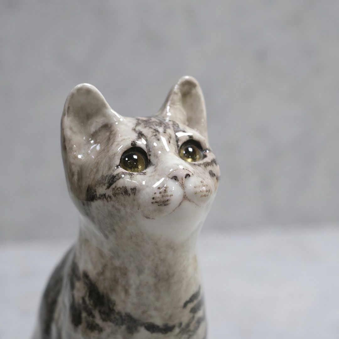 ヴィンテージ WINSTANLEY CAT/ケンジントンキャット サバトラ イギリス 陶芸作家Jenny Winstanley6