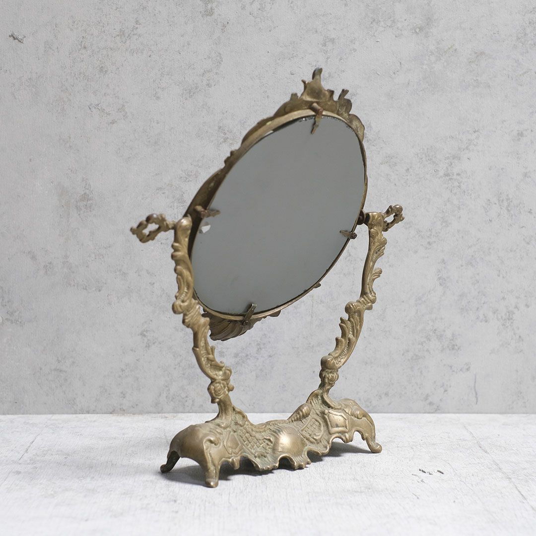 アンティーク ブラス卓上ミラー フランス 鏡