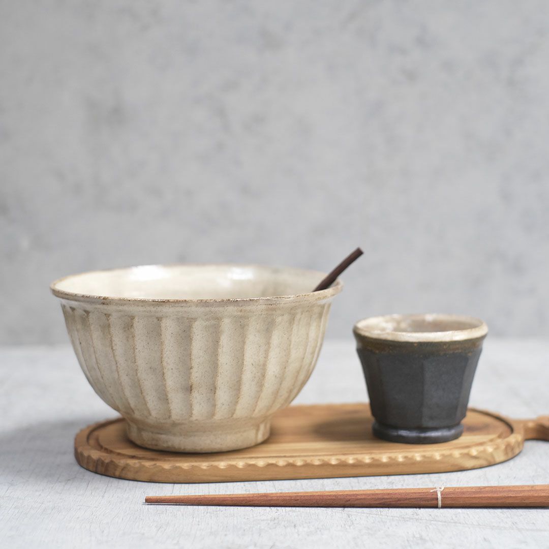 笠間焼【益子淳一】・しのぎそば丼/作家のうつわ どんぶり ラーメン鉢 和食器 の通販 おしゃれな食器・キッチン雑貨店MALTO