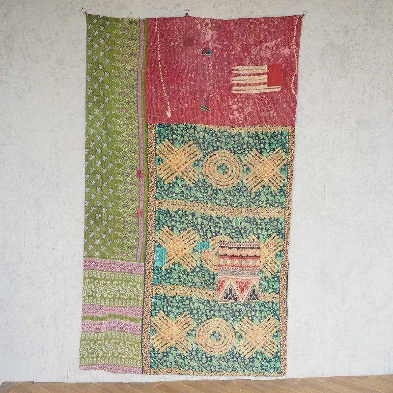 【NEW WALKさま✾専用】no.253 Vintage カンタキルト コットンファブリックとリネンアイテム通販インテリアショップMALTO