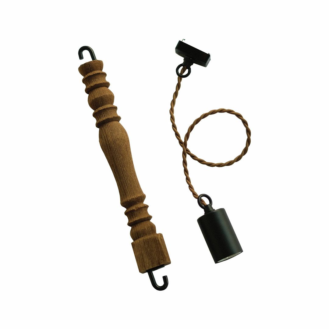 古材のウッドスピンドルペンダントライト S(電球別売り)の通販MALTO