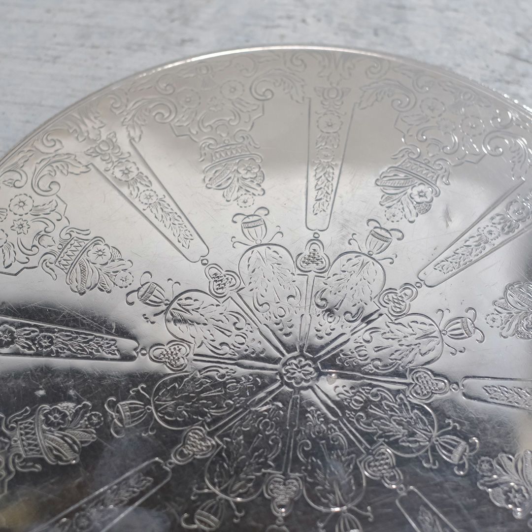 ヴィンテージ プレイスマット イギリス シルバープレート ラウンド5