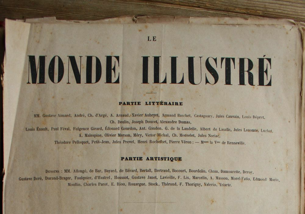 アンティークLe Monde illustr1860年代リトグラフ 19世紀洋書のページ1