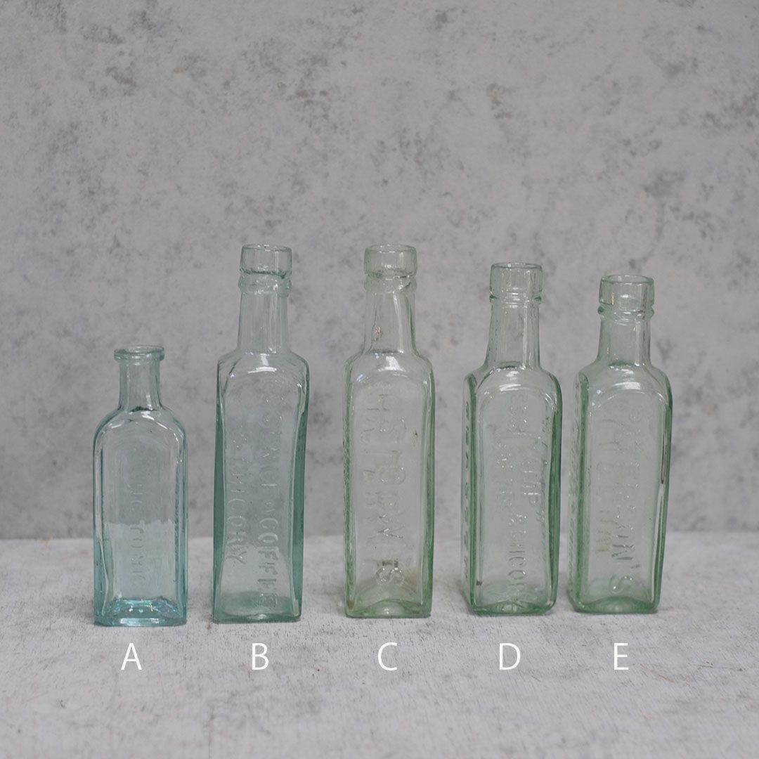 アンティーク ケミストボトル イギリス 一輪挿しにもなる透明ガラス瓶2