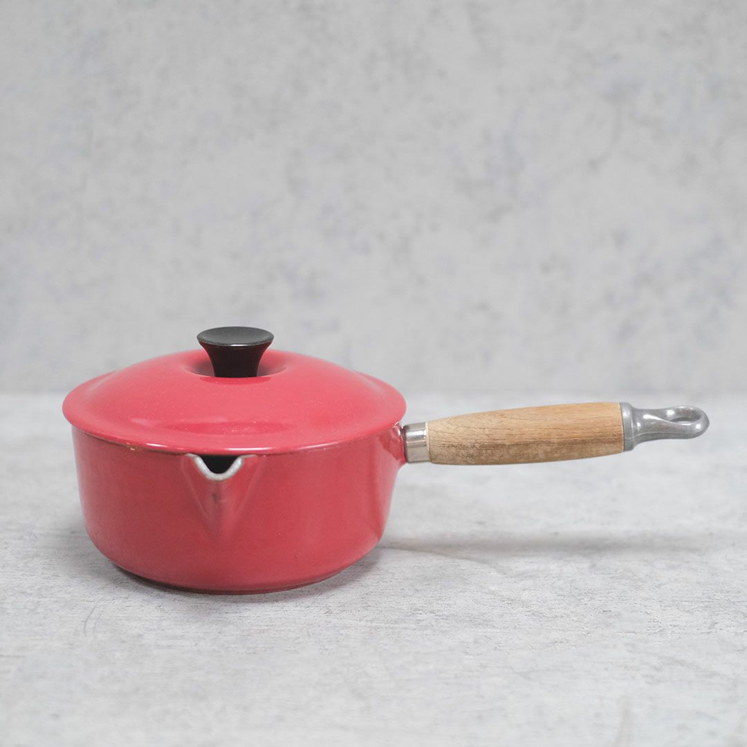 ヴィンテージ Le Creuset（ルクルーゼ）鍋 赤 片手鍋 フランス S1