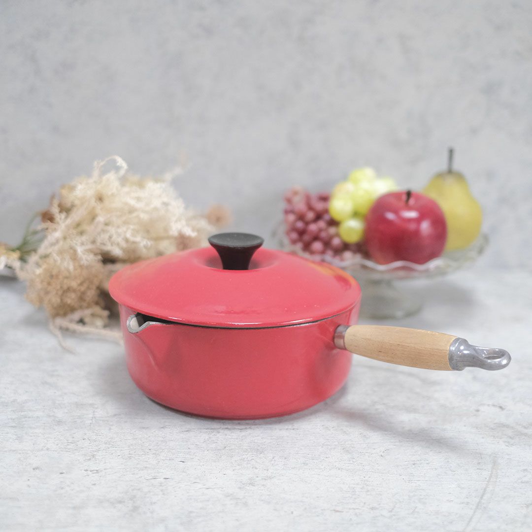 ヴィンテージ Le Creuset（ルクルーゼ）鍋 赤 片手鍋 フランス L