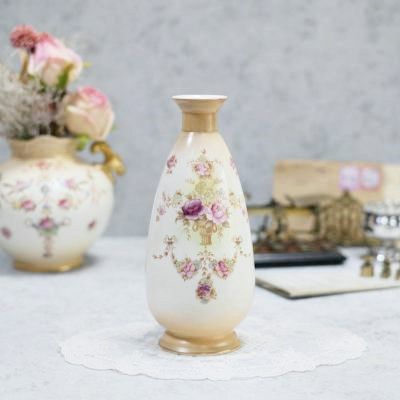 アンティークフラワーベース 花瓶 イギリス CROWN DEVON 陶器の花瓶