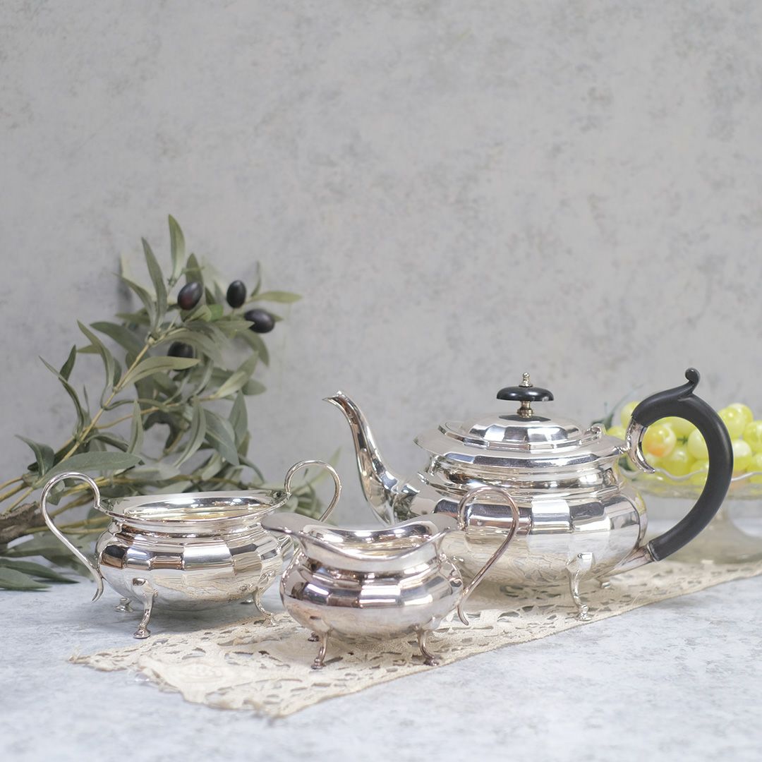 アンティーク ティーサービスセット VINERS ティーポット ミルクジャグ シュガーボウル イギリス