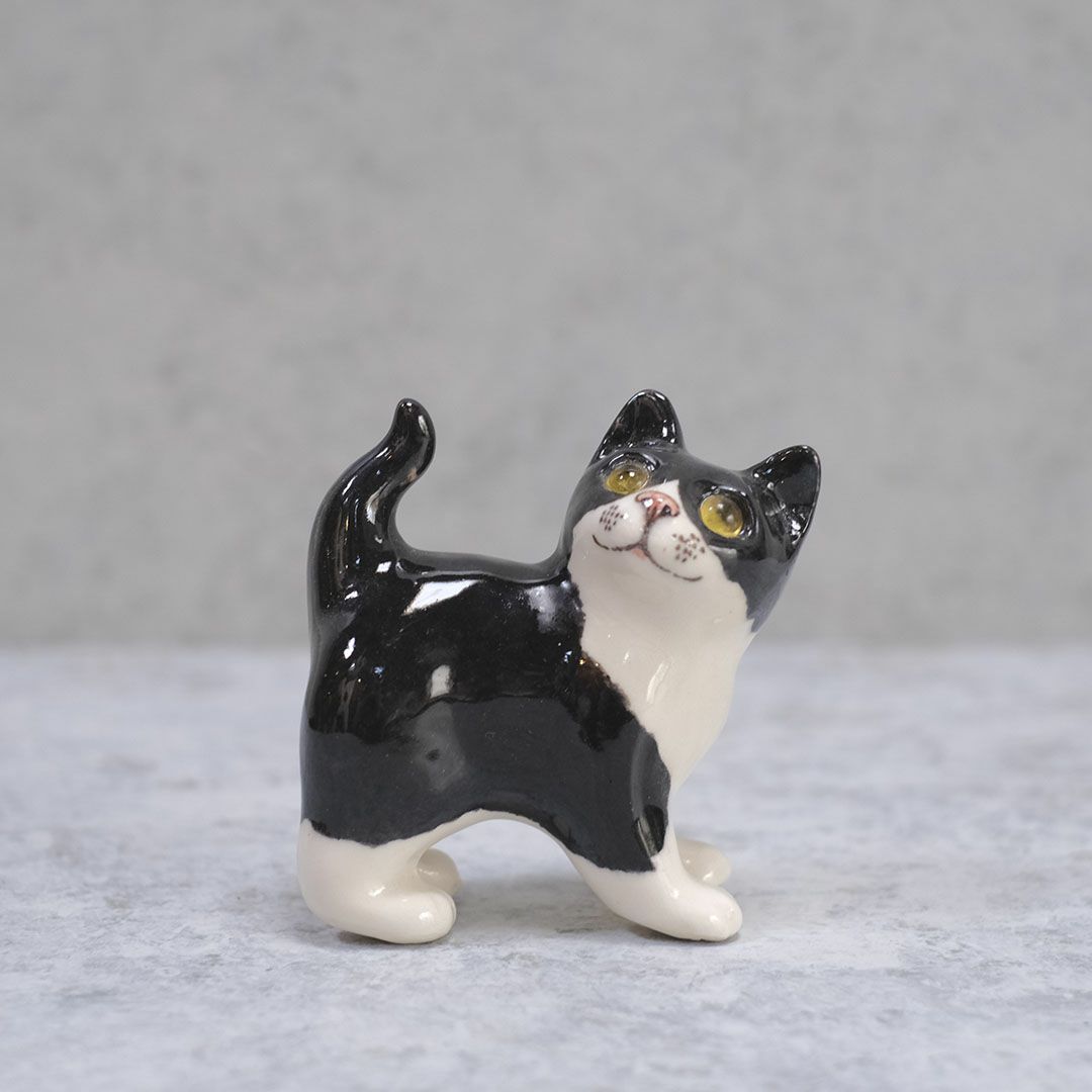 ヴィンテージWINSTANLEY CAT/ケンジントンキャット ハチワレ 子猫 イギリス 陶芸作家Jenny Winstanley1