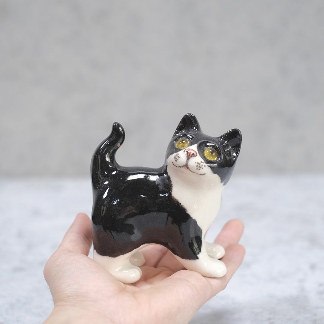 ヴィンテージWINSTANLEY CAT/ケンジントンキャット ハチワレ 子猫 イギリス 陶芸作家Jenny Winstanley7