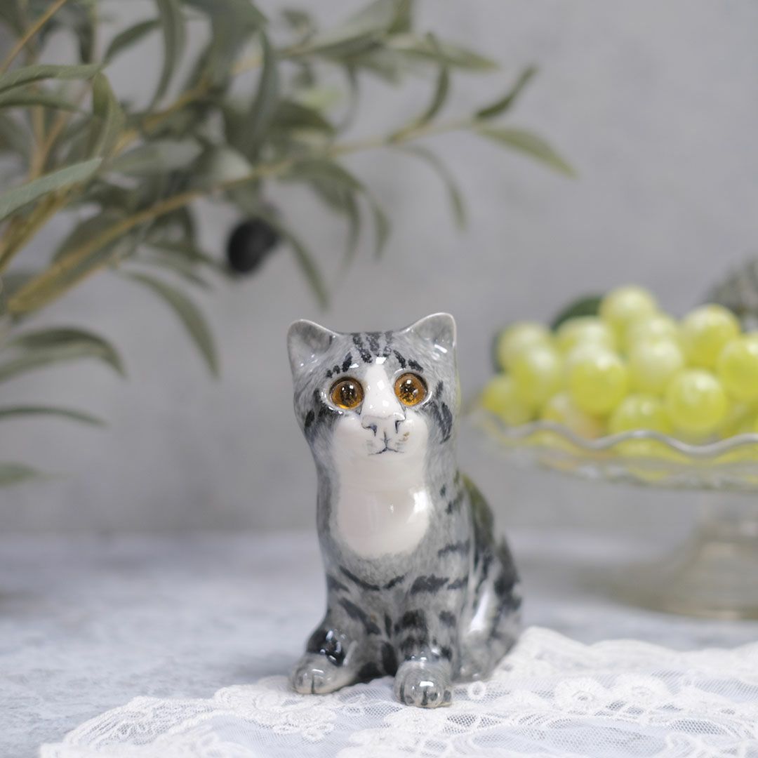 ヴィンテージWINSTANLEY CAT/ケンジントンキャット・子猫 silver tabby サバトラ