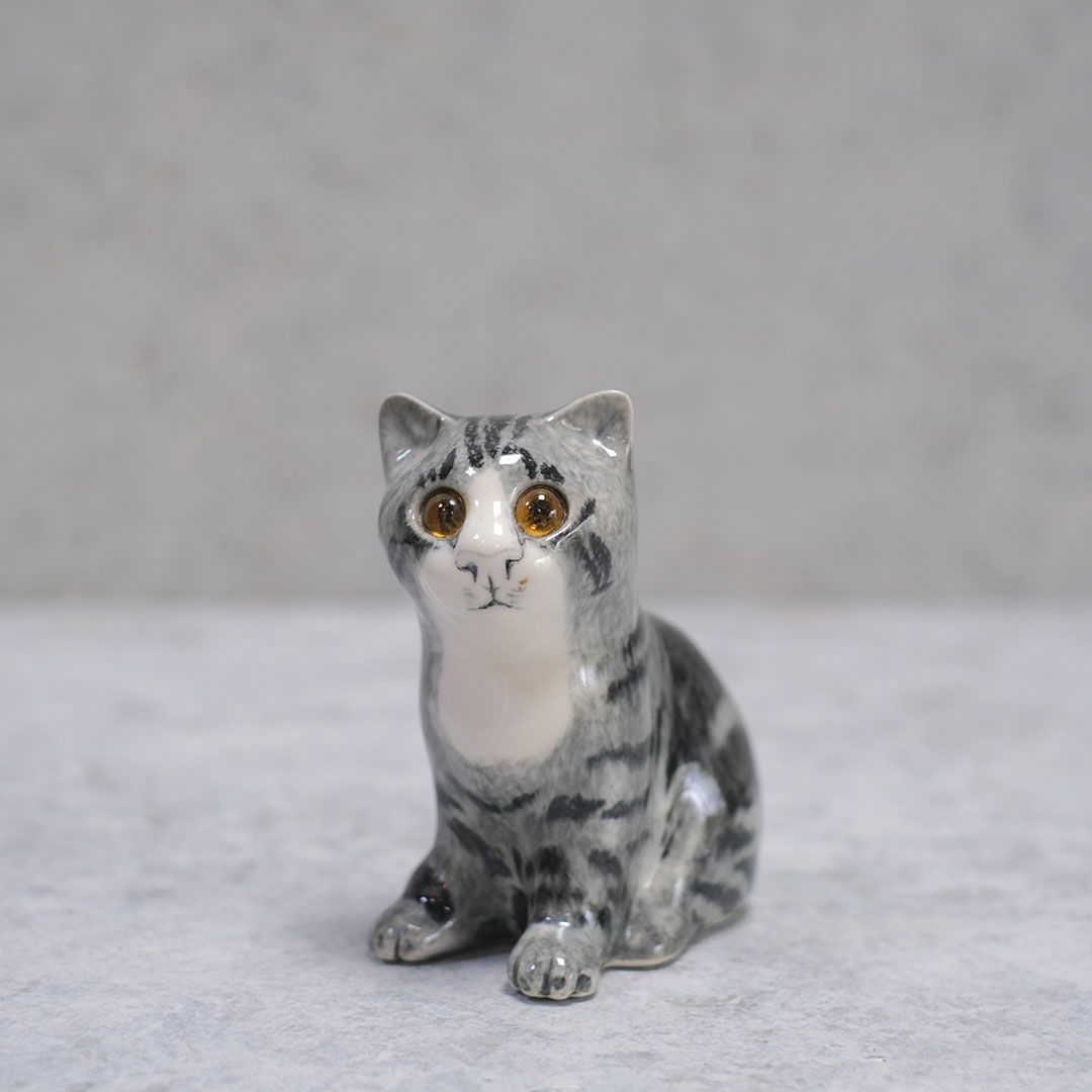 ヴィンテージWINSTANLEY CAT/ケンジントンキャット・子猫 silver tabby サバトラ イギリス 陶芸作家Jenny Winstanley1