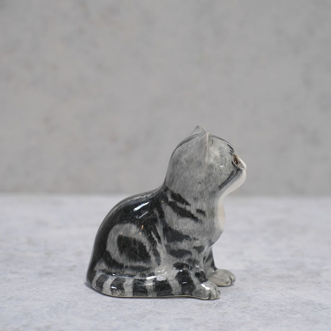 ヴィンテージWINSTANLEY CAT/ケンジントンキャット・子猫 silver tabby サバトラ イギリス 陶芸作家Jenny Winstanley2