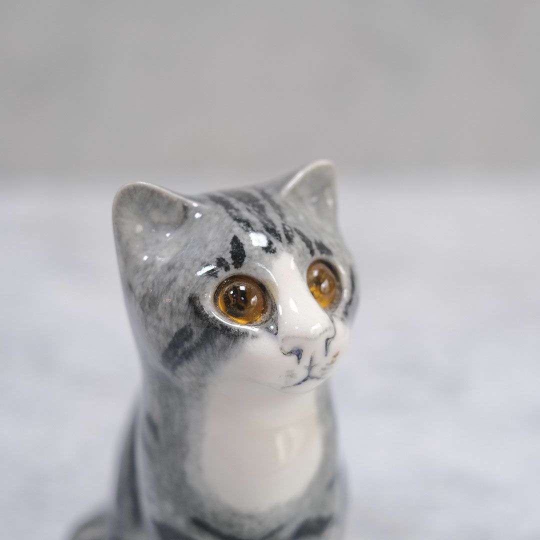 ヴィンテージWINSTANLEY CAT/ケンジントンキャット・子猫 silver tabby サバトラ イギリス 陶芸作家Jenny Winstanley5