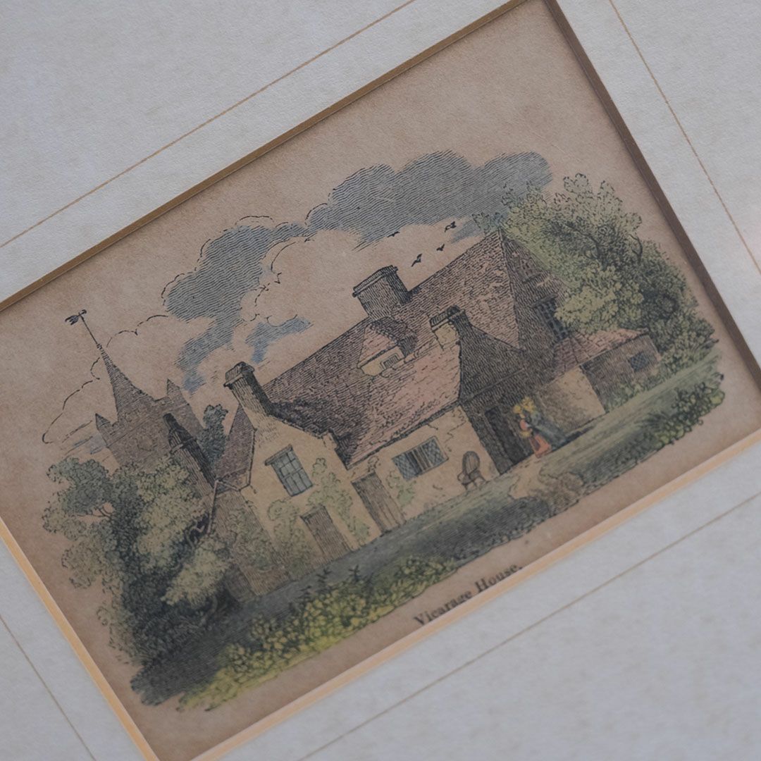 アンティークリトグラフピクチャー  版画 Vicarage House イギリス4