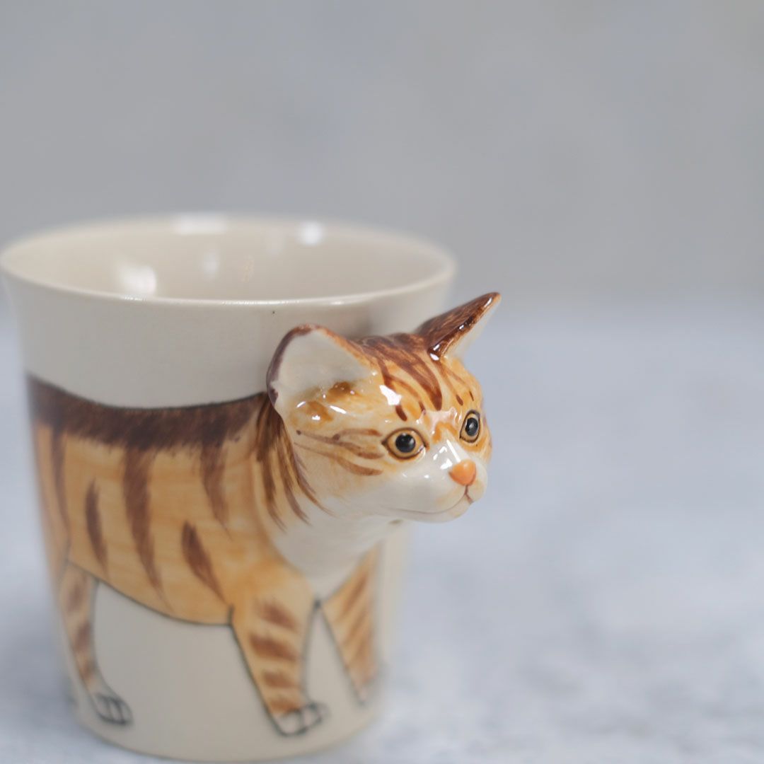 動物マグカップ ねこ(茶トラ)