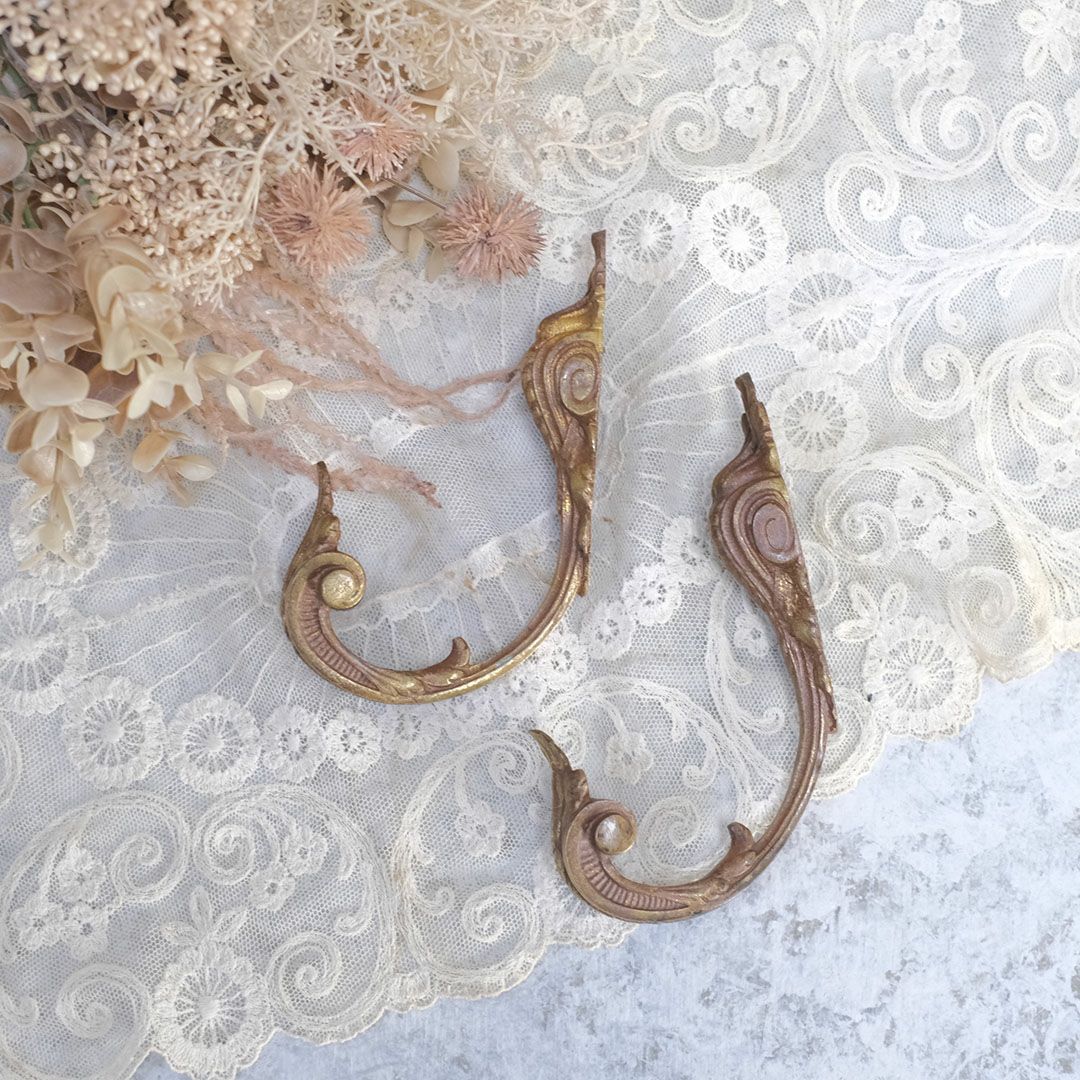 アンティーク カーテンホルダー ペア フランス カーテンタイバックス