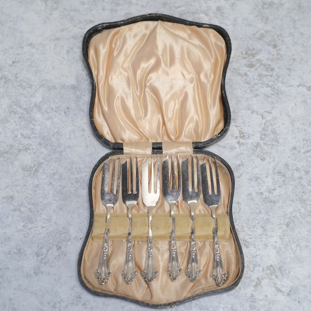 アンティークケーキフォークセット イギリス シルバープレート02