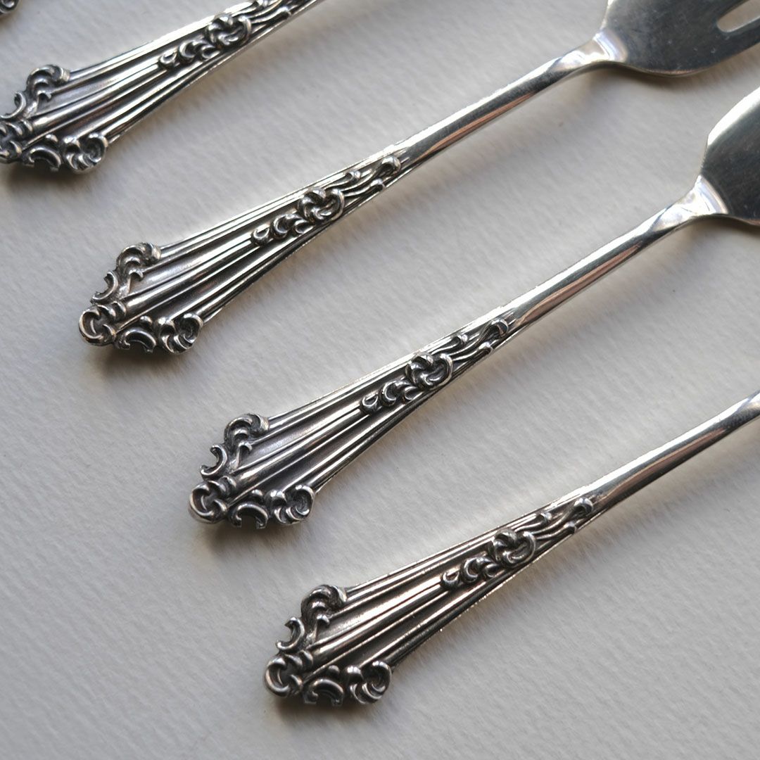 アンティークケーキフォークセット イギリス シルバープレート05