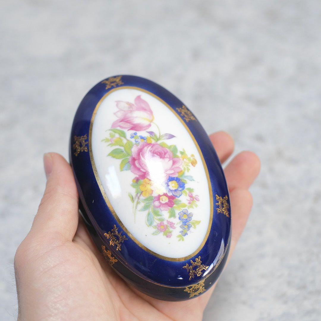 アンティーク小物入れ LIMOGES(リモージュ) フランス 陶器のケース