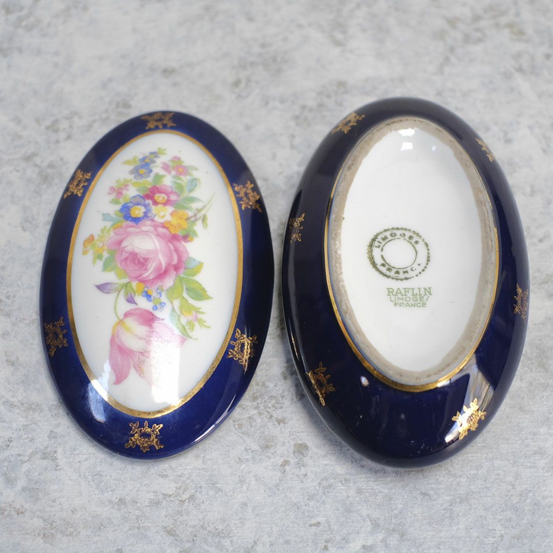 アンティーク小物入れ LIMOGES(リモージュ) フランス 陶器のケース