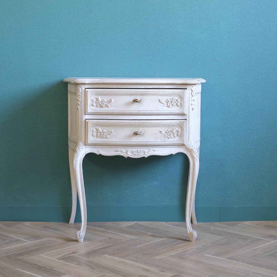ヴィンテージ フレンチ ドロワーチェスト タンス 白 シャビーシック アンティーク家具