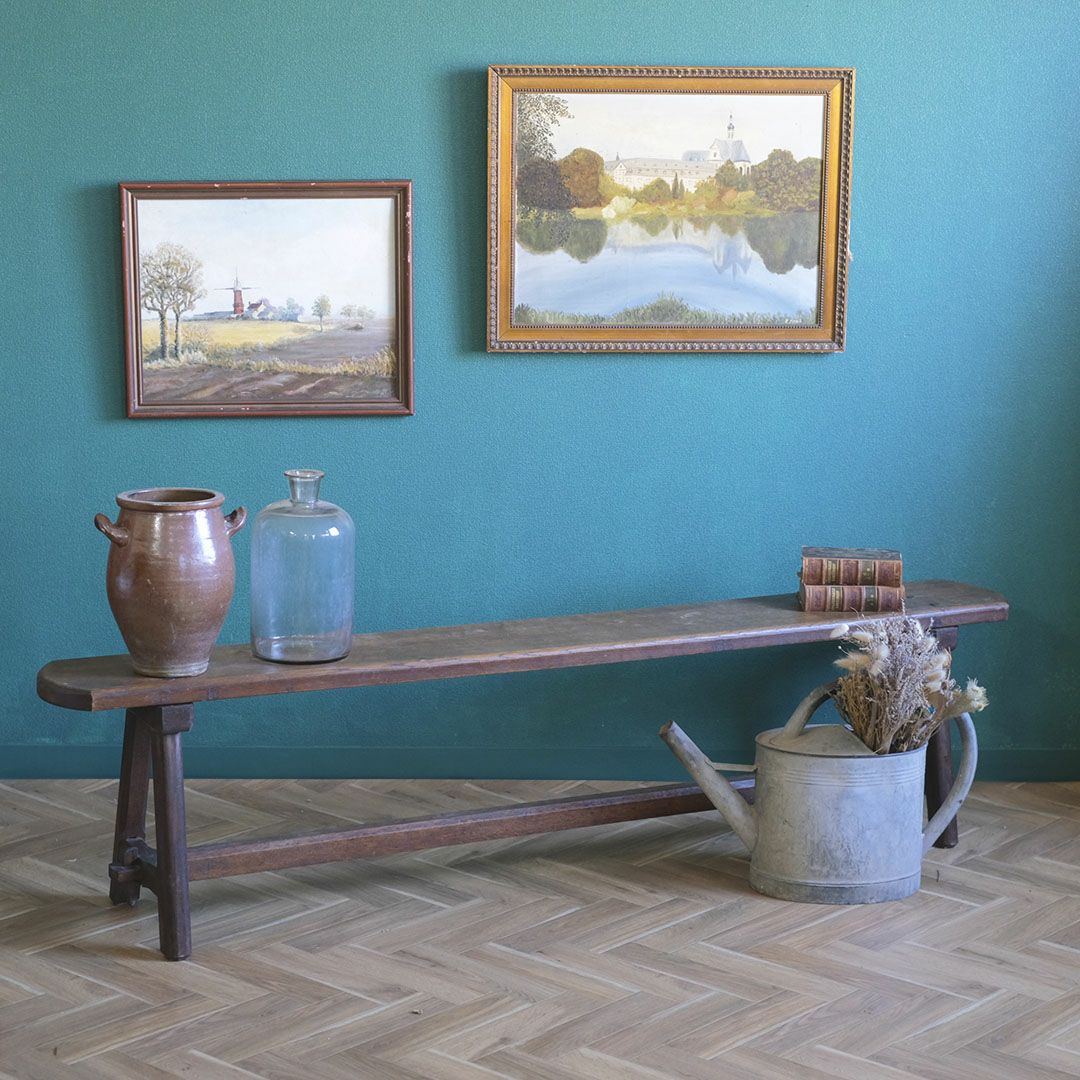 アンティークベンチ フランス 木製 シンプルな長椅子 アンティーク家具